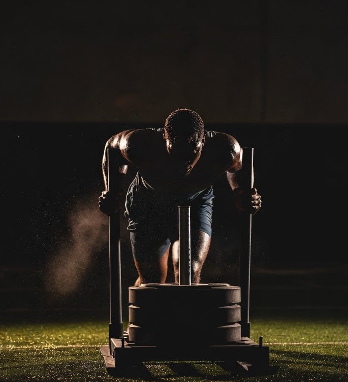 Athlete ready in the gym
